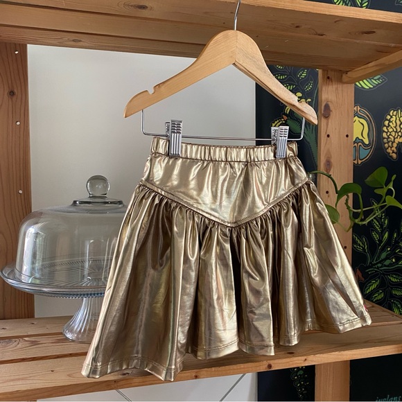 Pink Chicken Alexis Skirt Metallic Gold Lamé - Picture 5 of 13